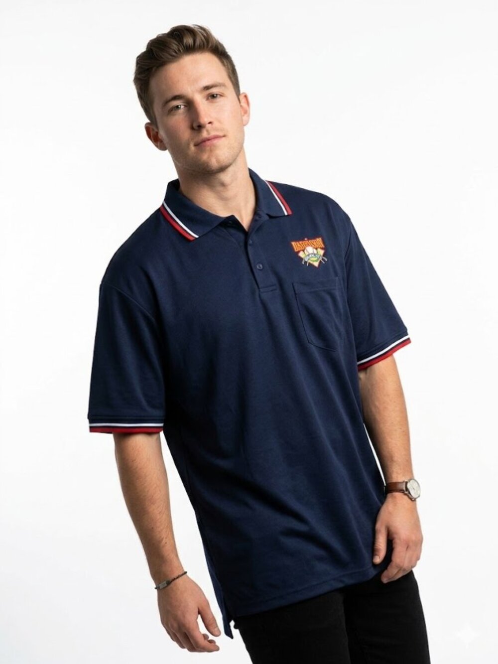 Cooperstown Dreams Park Polo Shirt | Navy Blue Baseball Logo | Men’s Large